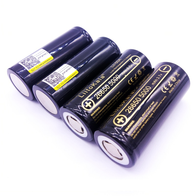 4 Pcs Liitokala 26650-50A 5000 Mah 26650 Li-Ion 3.7 V Oplaadbare Batterij Voor Zaklamp 20A