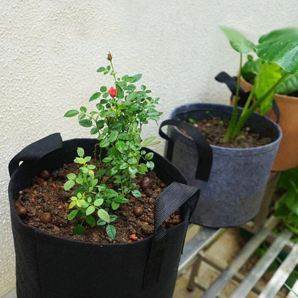 2/3/5/7/10 Gallon Plant Grow Bag Greenhouse Outdoor Garden Flower Vegetable Potato Seed Growing Container Fabric Pot With Handle