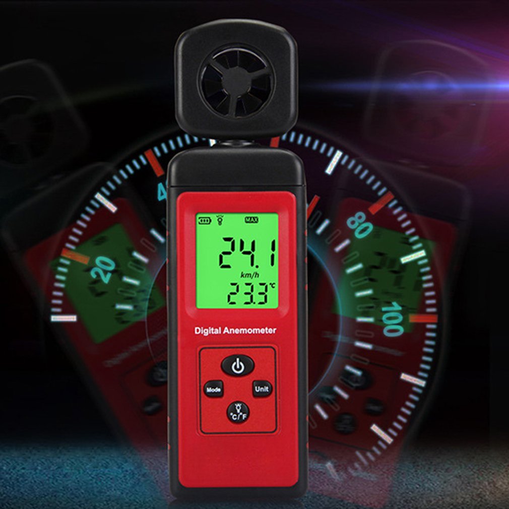 Digitale Anemometer Thermometer Draagbare Wind Air Gauge Meter Windmeter Meten Temperatuur Tester