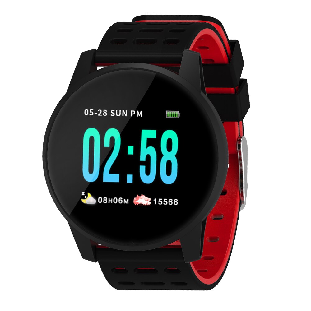 Smart Watch Fitness Tracker Watch IP67 Smart Bracelet with Heart Rate Activity Tracking Step Counter Calorie Counter: Red