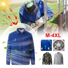 Cooling Jacket Summer Air Conditioning Cool Coat with 2 Fans Outdoor Sun Protection Clothing