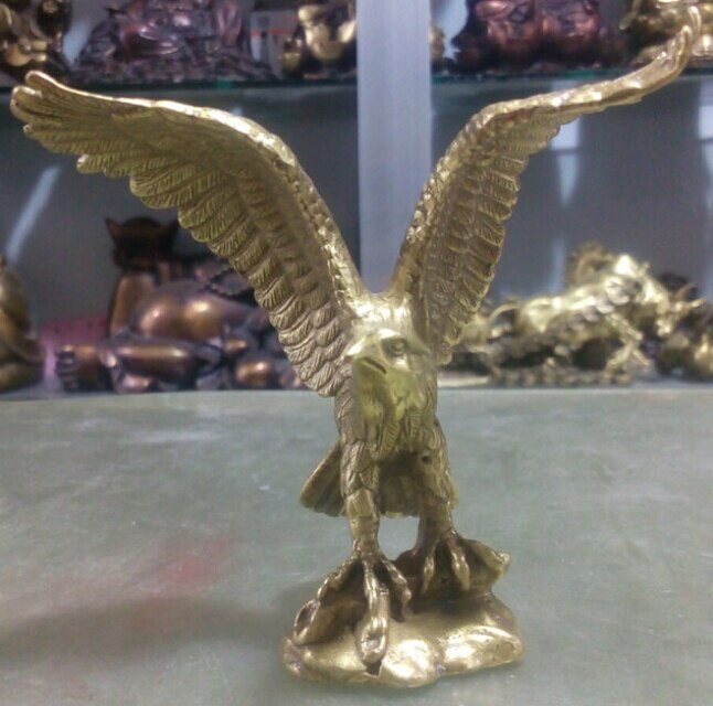 Statue chinoise feng shui en laiton, Statue du roi des oiseaux, aigle, faucon, sortie d&#39;usine en bronze, hauteur 12cm