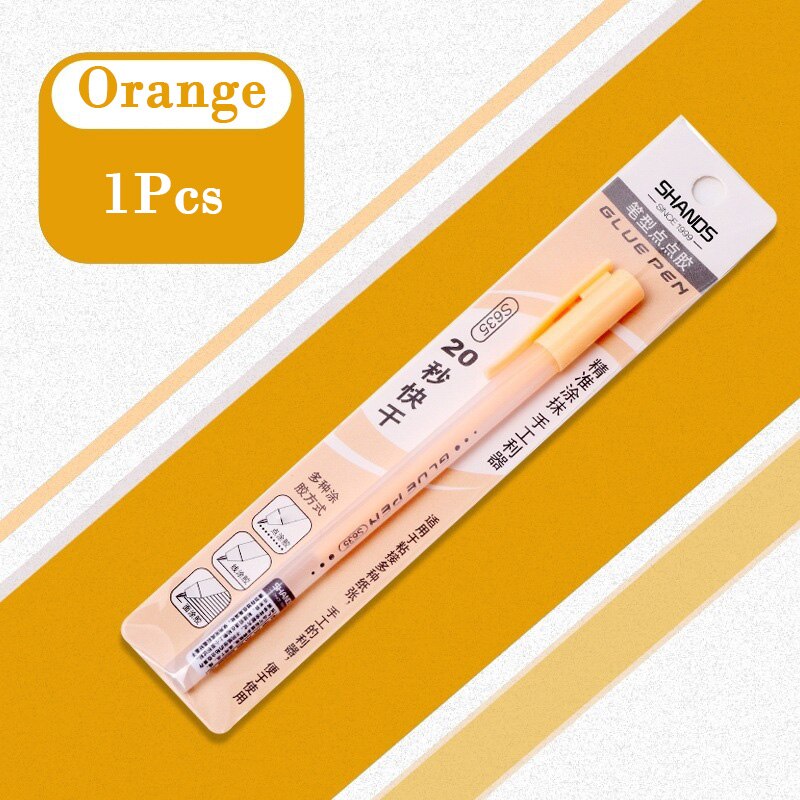 Colors Portable Pen Shape Glue Multi-function Adhesive Student DIY Office Accessories School Supplies Korean Stationery: orange