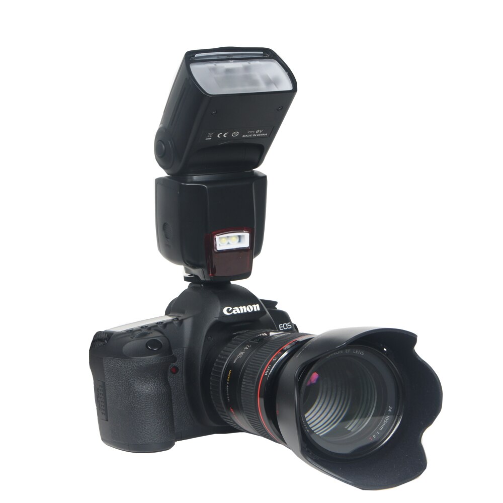 Flash de cámara Speedlite con luz LED ajustable, Universal, para Canon, Nikon, Olympus, Pentax, Lumix, accesorios de cámara digital