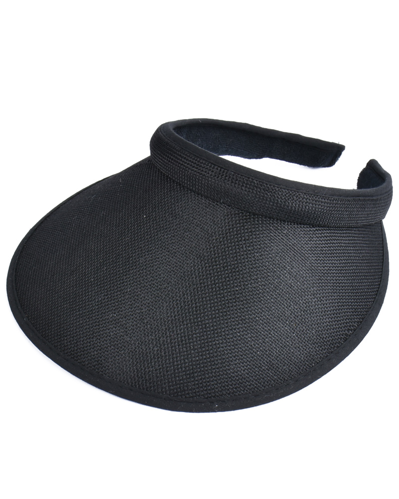 7 colores Unisex mujeres hombres verano sol gorra con visera amplia ala ancha Topless tenis Golf diadema sombrero: Black