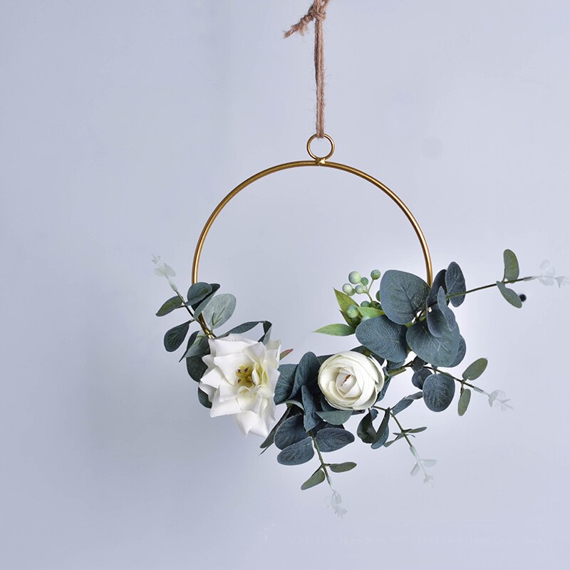 DIY Kranz Blume Ring Gestell Für Heimat Tür Party Ornament Gold Metall Traum Fänger Ring Hochzeit Blumen Haken Hängen Dekoration: A1