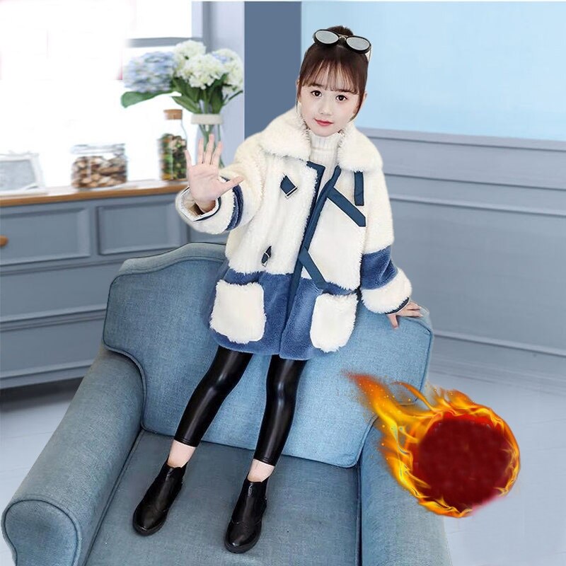 Meisjes herfst winter stiksel dikke en mooie warme wollen jas jas