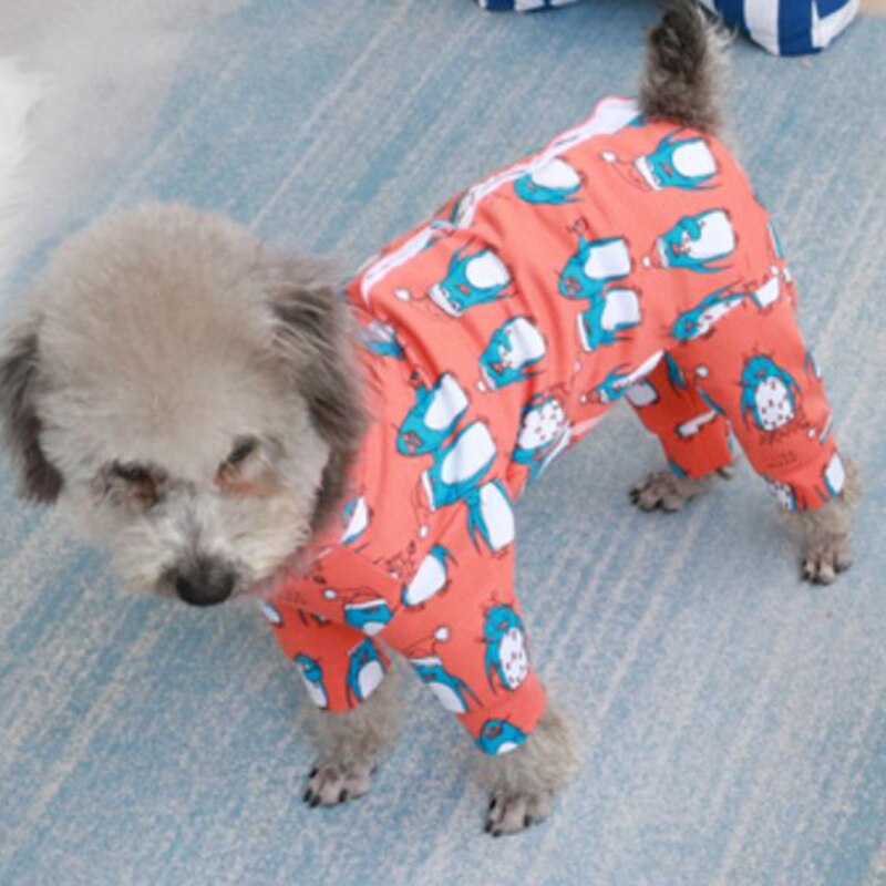 Mono fino para perro mascota, ropa 100% de algodón para cachorro, mono protector para el vientre, pijama de manga larga para perros pequeños, sudadera para Chihuahua