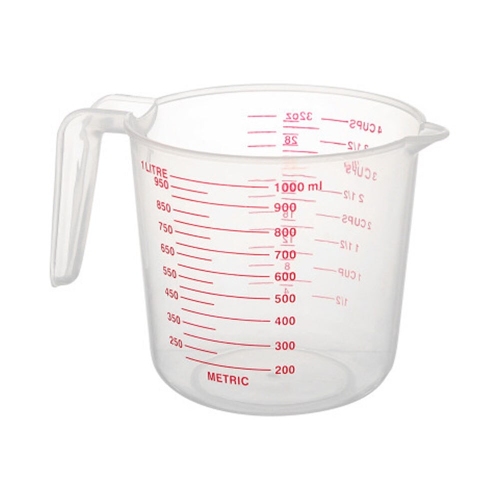 Jarra medidora de plástico para medir la superficie del Caño, taza medidora de cocina con graduación para hornear, medida líquida, 250/500/1000ML
