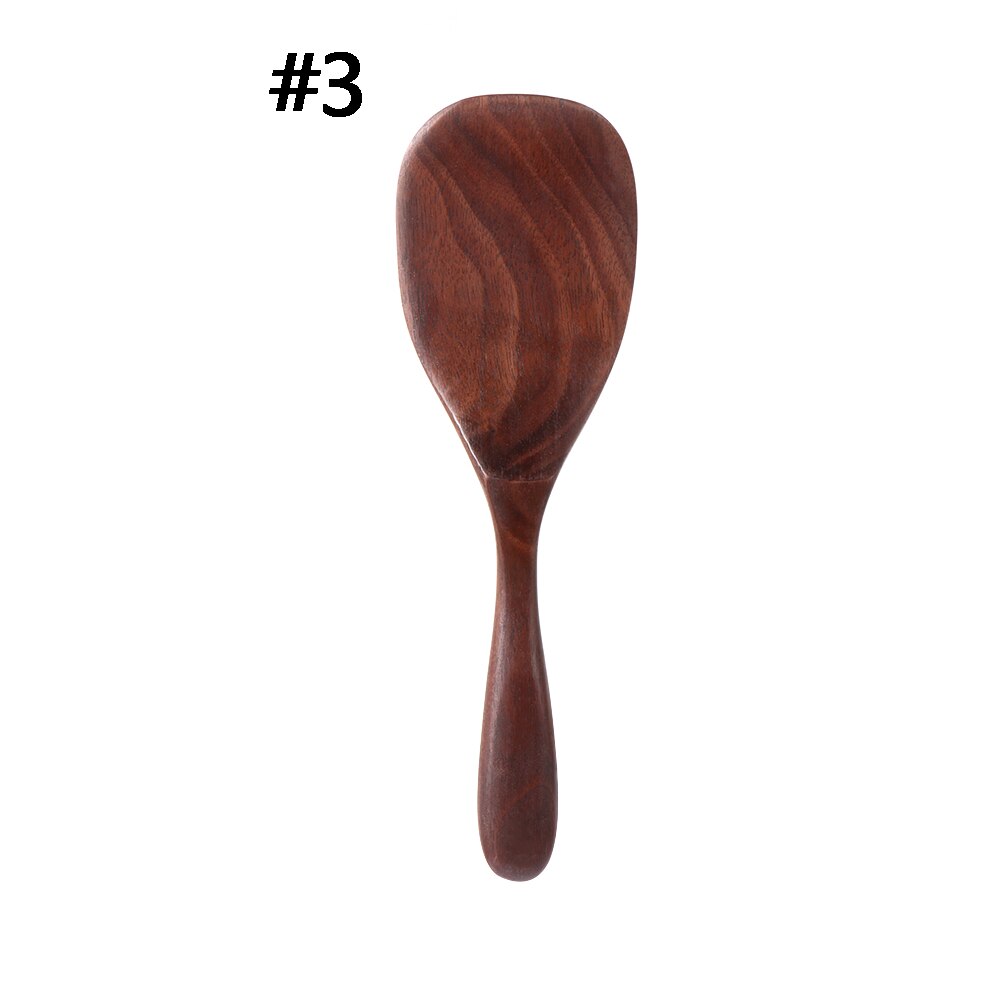 1 pc svart valnöt kaffe honungsskedar trä japansk stil rör om lång skopa stor soppa ris krydda sked köksredskap: 3