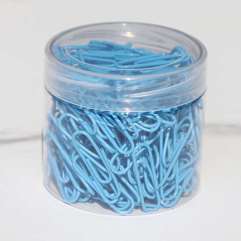 200pcs 28mm Colored Metal Paper Clip Bookmark Office Stationery Cartoon Anti Rust Pin Return Type Needle: green
