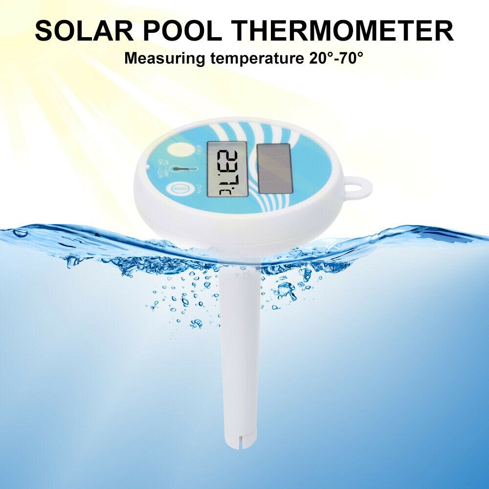 Solar Powered Digital Thermometer Swimming Floating Pool Accurate Water Temperature Gauge 19ing