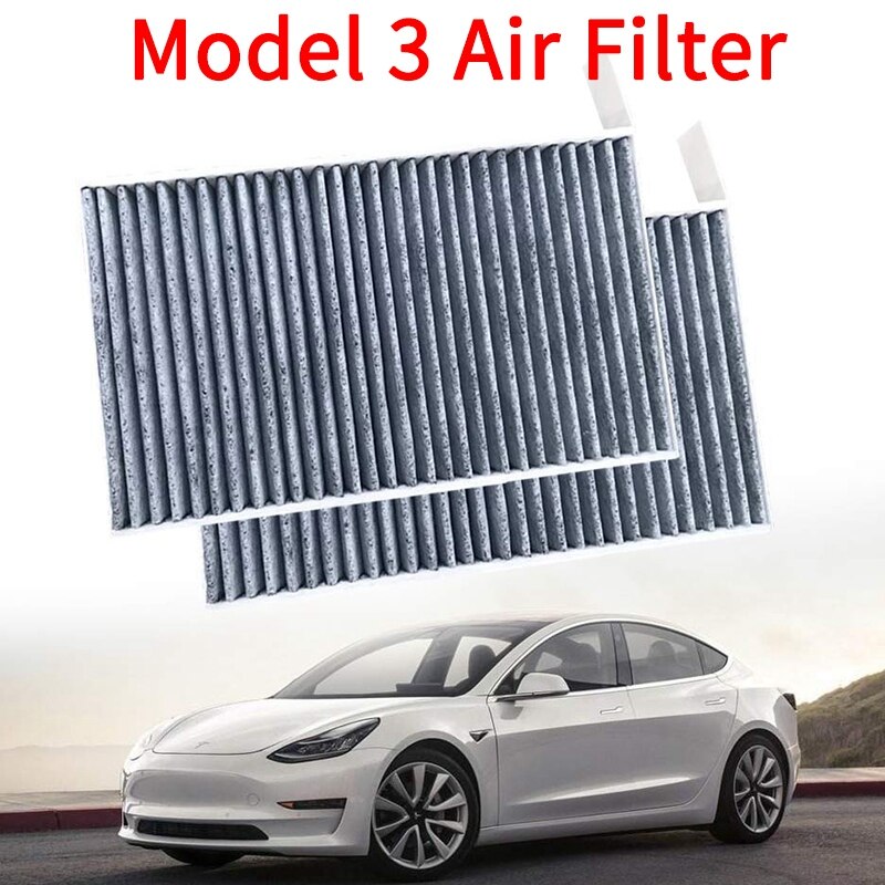 Al21 - kabinluftfilter 2- pack med dubbel effekt aktiverad för tesla modell 3 kolklimatanläggning byte fresh breeze cab