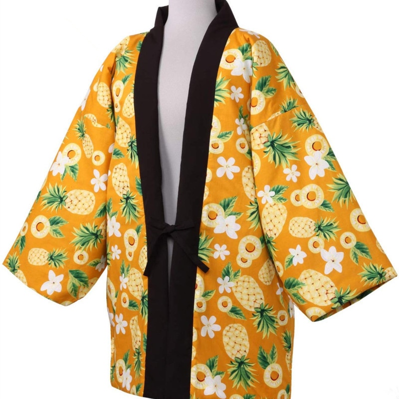 Cárdigan tipo Kimono con relleno de algodón para invierno, chaqueta japonesa cálida, holgada, estilo Hanten, abrigo Haori, ropa para el hogar, W036