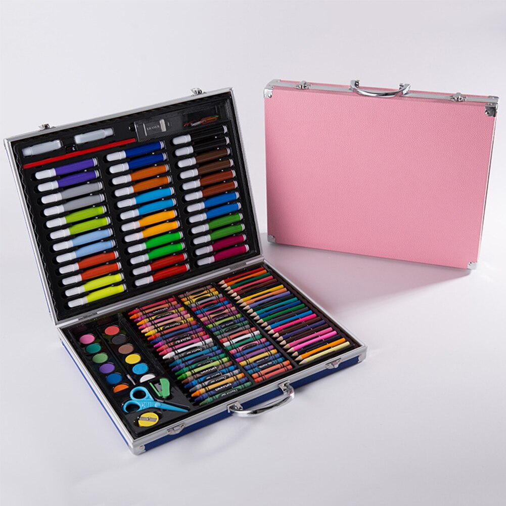150pcs Painting Set Artist Student Watercolor Brush Aluminum Box Drawing Tools Crayon Art Birthday School Children Supplies