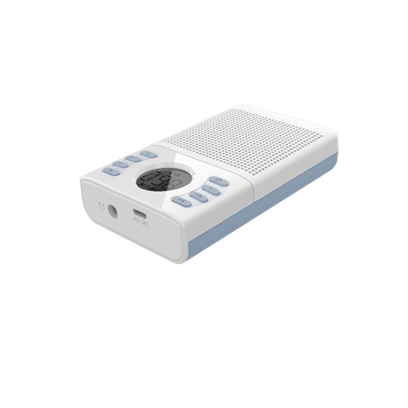 Mini fm radio 50-108 mhz stereo radiohøjttaler med led display blød antenne understøtter slukning af hukommelse 2 strømforsyningstilstande: Blå
