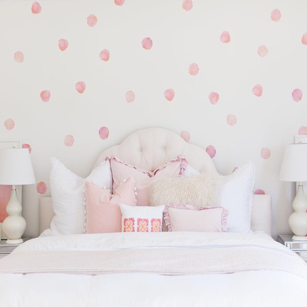 Autocollant mural à pois Liac rose gris, 36 pièces, cercles amovibles, stickers muraux pour chambre d&#39;enfants, décoration de maison de pépinière