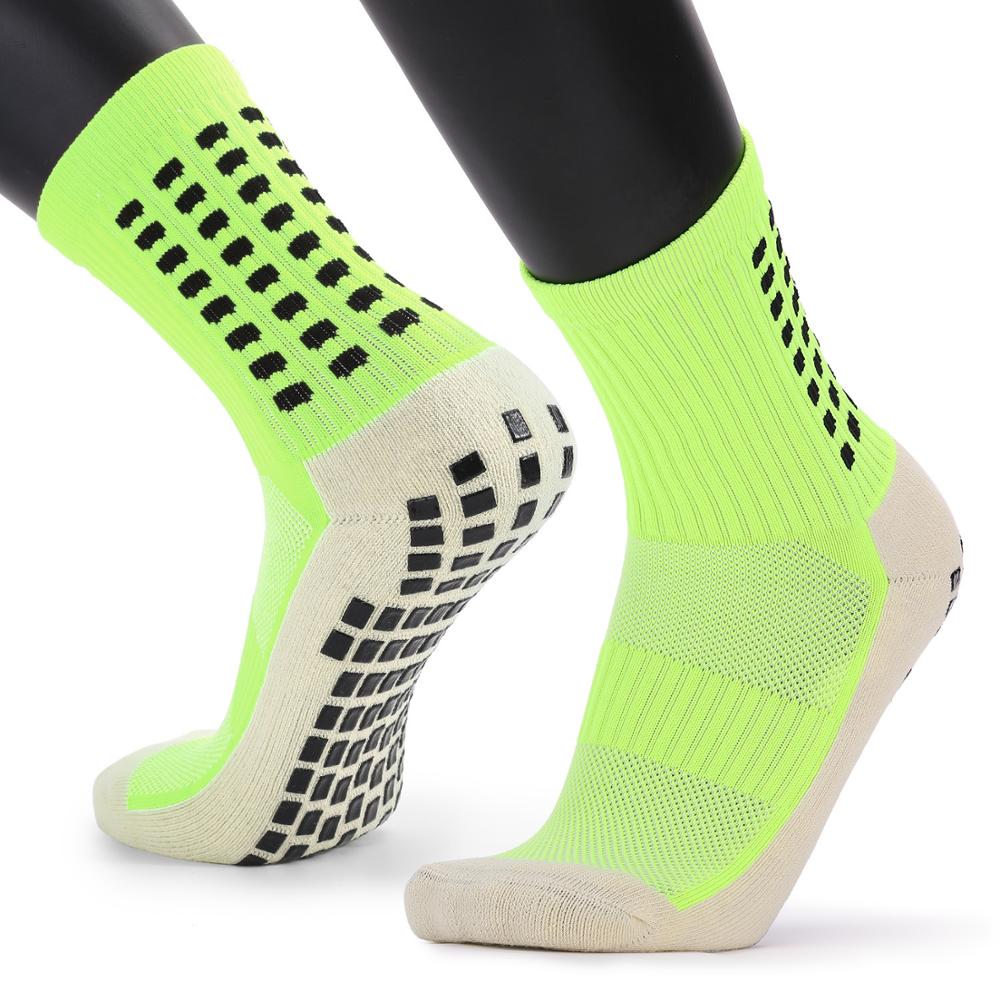 Calcetines deportivos gruesos para hombre, medias antideslizantes con dispensador de tubo para fútbol y baloncesto, novedad, venta de fábrica: Green