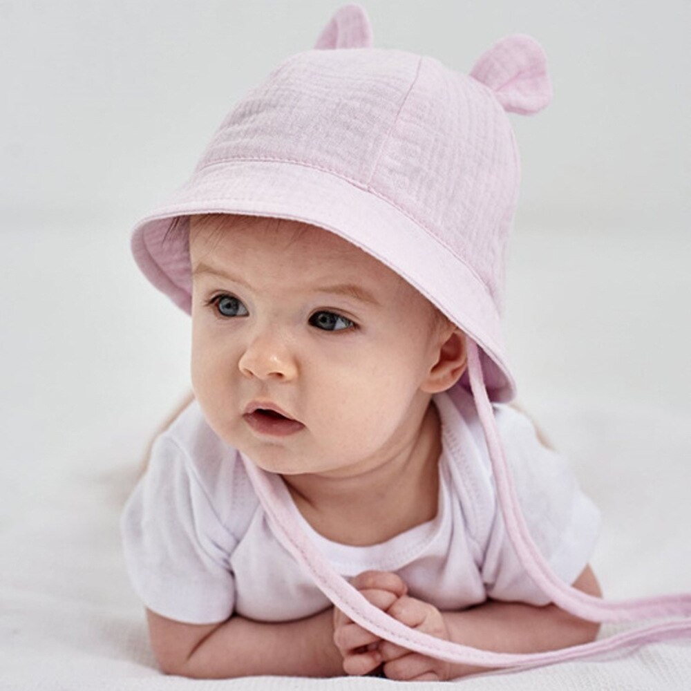 gorro niña Sombrero de cubo para bebé, sombrero de Sol de algodón de Color sólido, gorros de playa, sombrero de Panamá para niño y niña, accesorios de primavera y verano, 3-12 meses, 2022