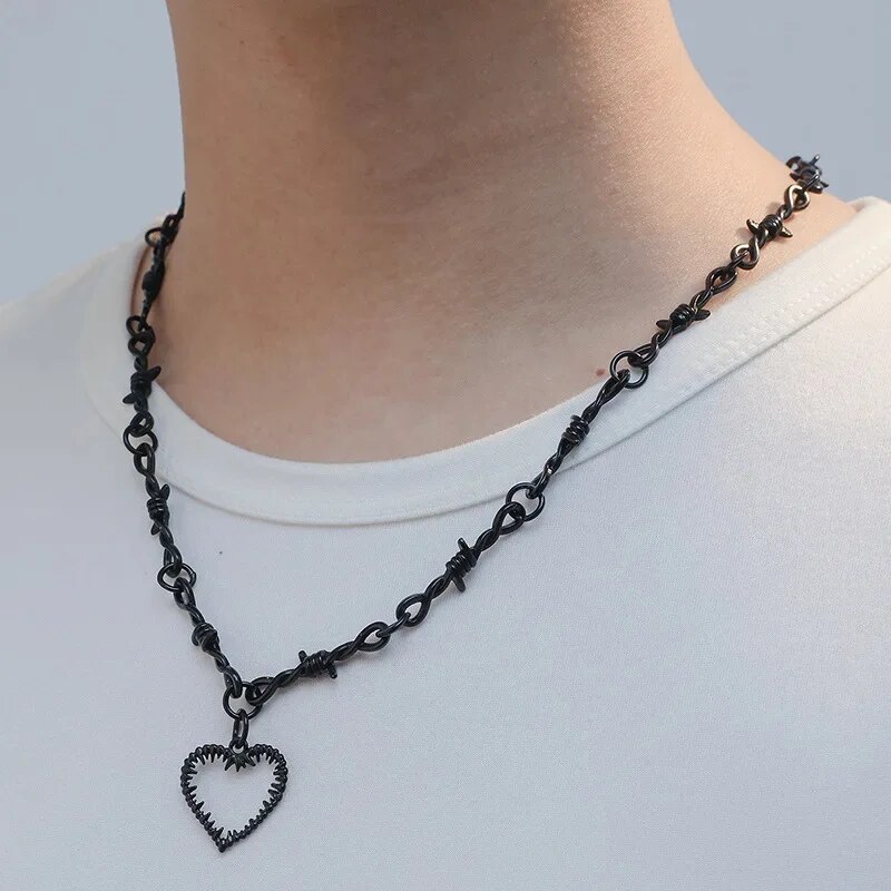Hart Rode Steen Hand Bot Vorm Ketting Vrouwen Mannen Ketting Ins Hart Stijl Charme Koreaanse Ketting Mannen Vrouwen Ketting: Paars