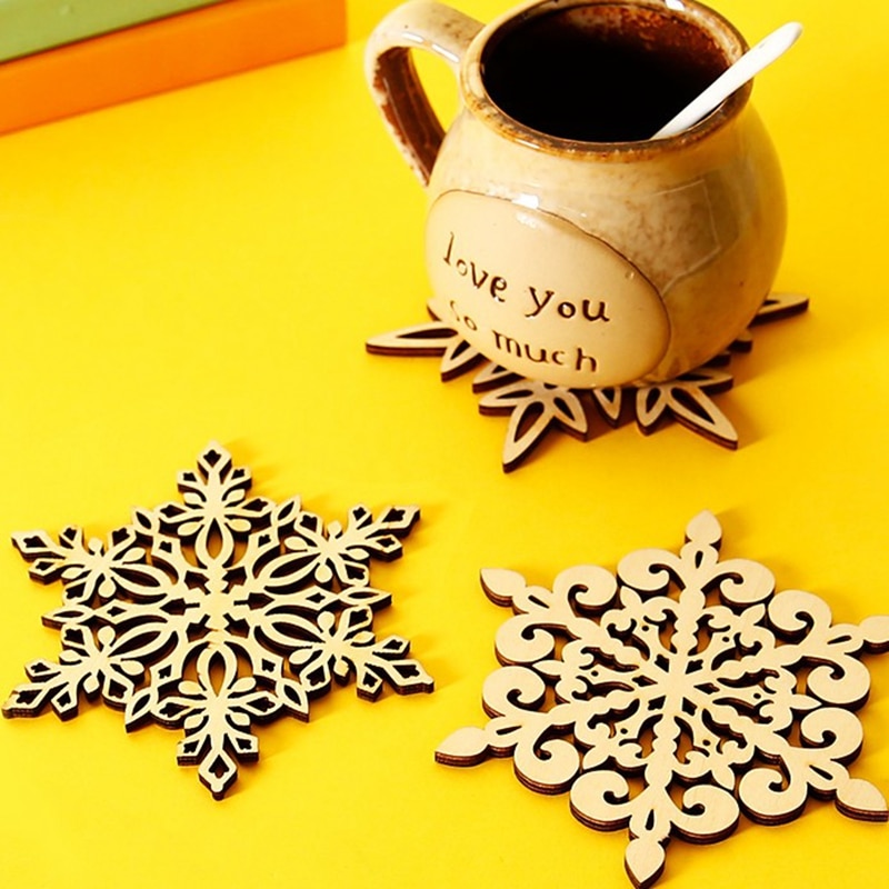 Silicone Tray Mold Christmas Snowflake Coaster Mold Concrete Holder Molds Home Cup Drink Mug Tea Coffee Pad