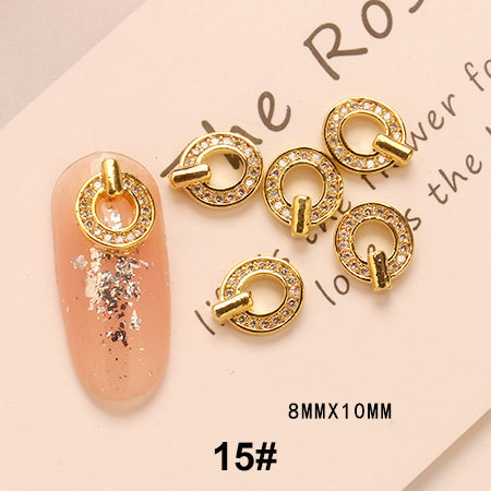 Bijoux en métal pour ongles, breloques en diamant, décoration pour manucure, 5 pièces