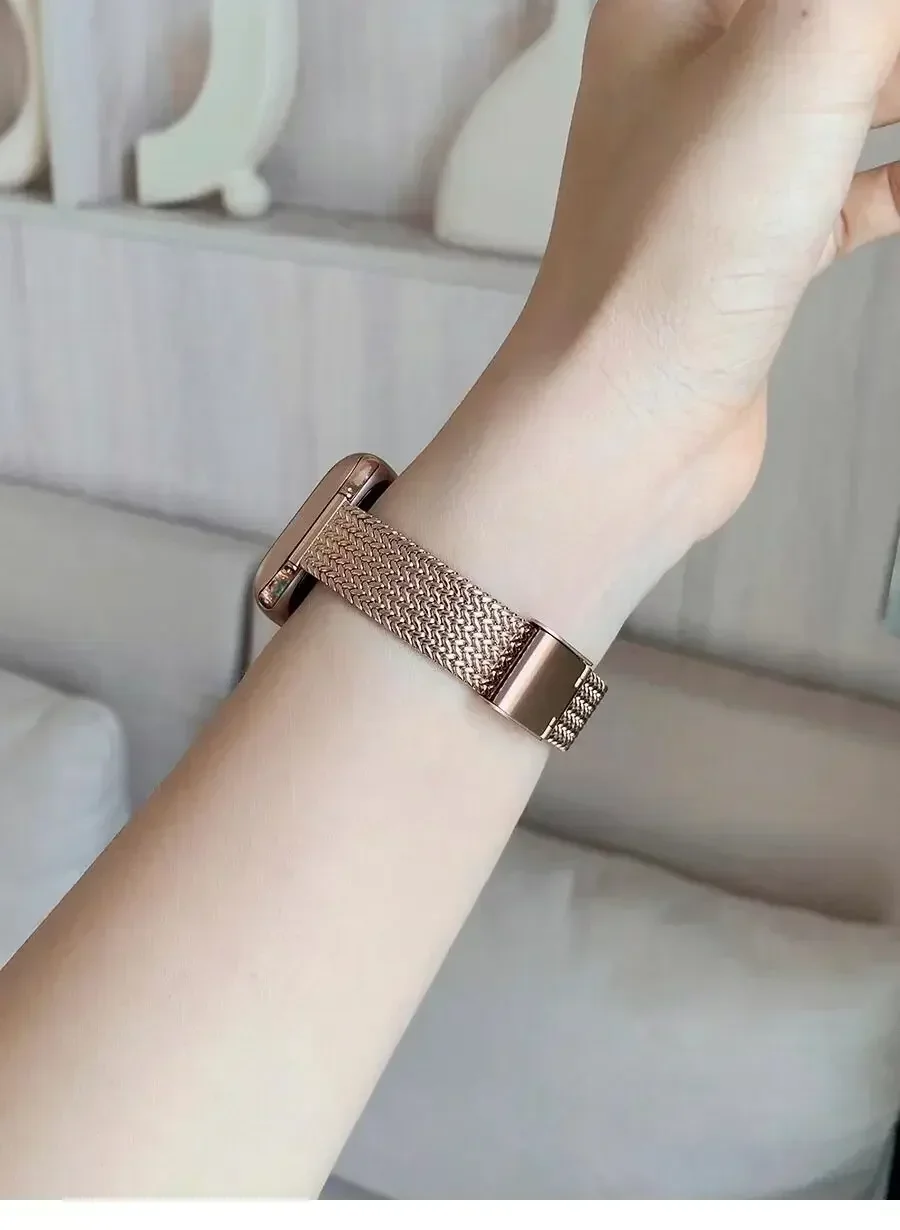 Slanke armband metalen band voor Apple Watch 9 8 7 6 SE 5 4 3 41 45 49MM Ultra roestvrijstalen Milanese band voor iwatch 10 42 46MM