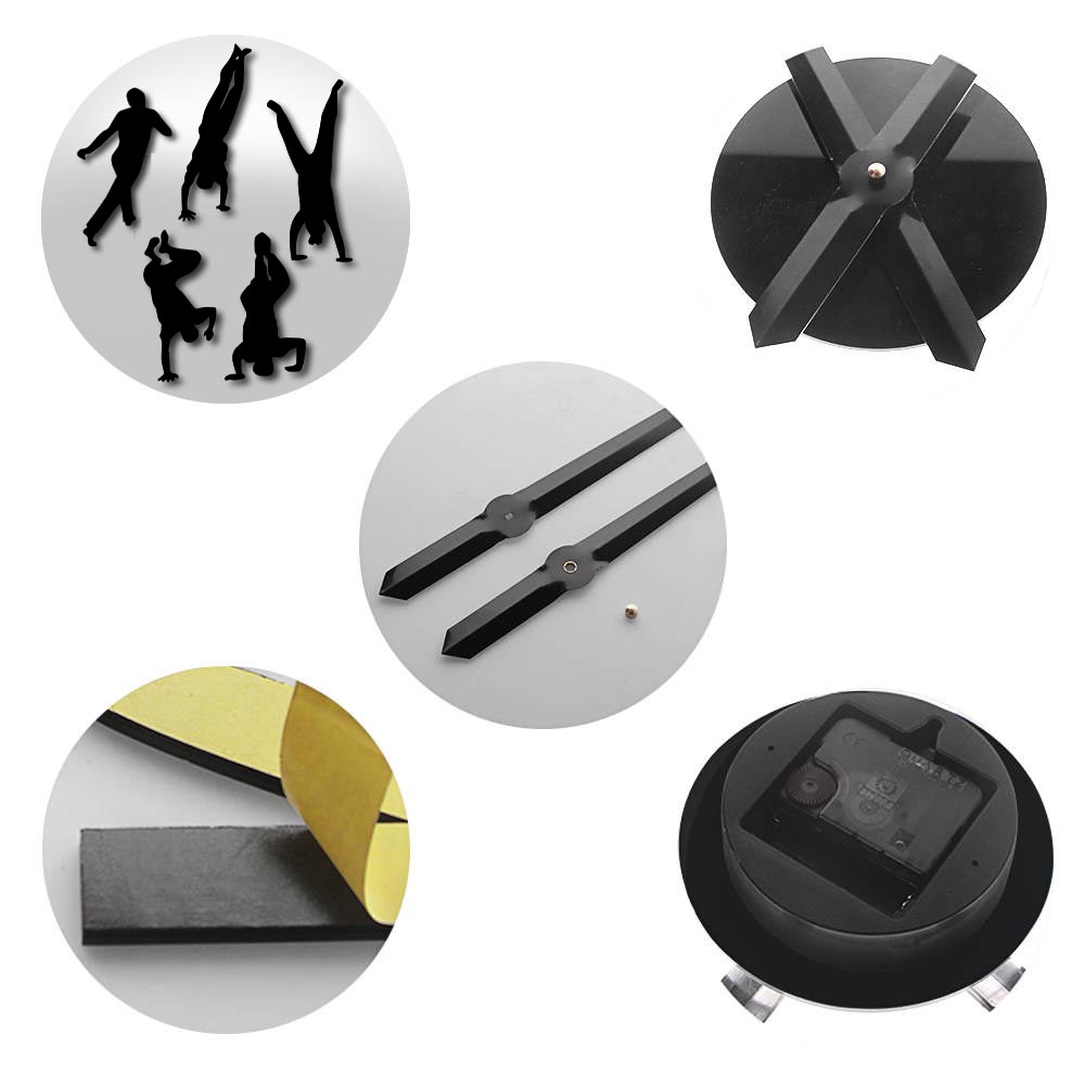 Capoeira Art Large Diy Wall Clock Brazilian Martial Art Capoeiristas Silhouettes Mirror Surface Clock Watch Sport Home Decor