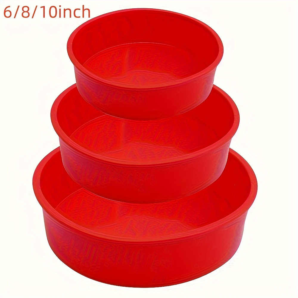 4/6/8/10inch Silicone Cake Mold Tray Pans Round Kitchen Silicone Nonstick Baking Pans Reusable Cake Pans Baking Tools: VIOLET/紫罗兰