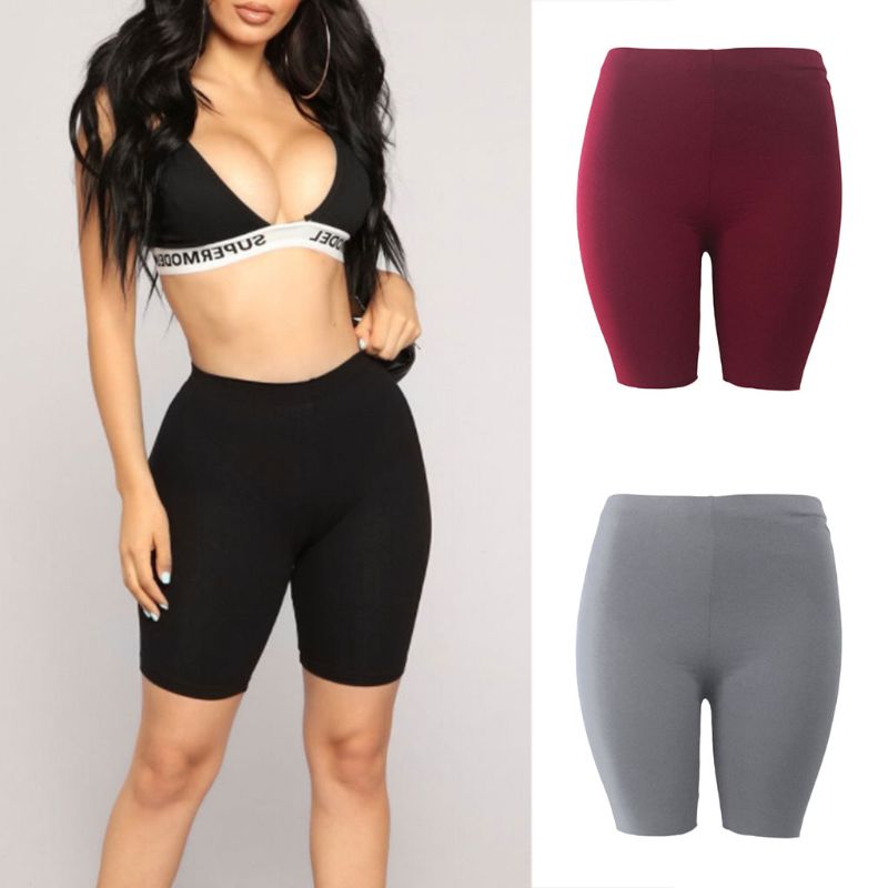 Womens Fitness Half Tights High Waist Quick Dry Skinny Yoga Bike Shorts Leggings