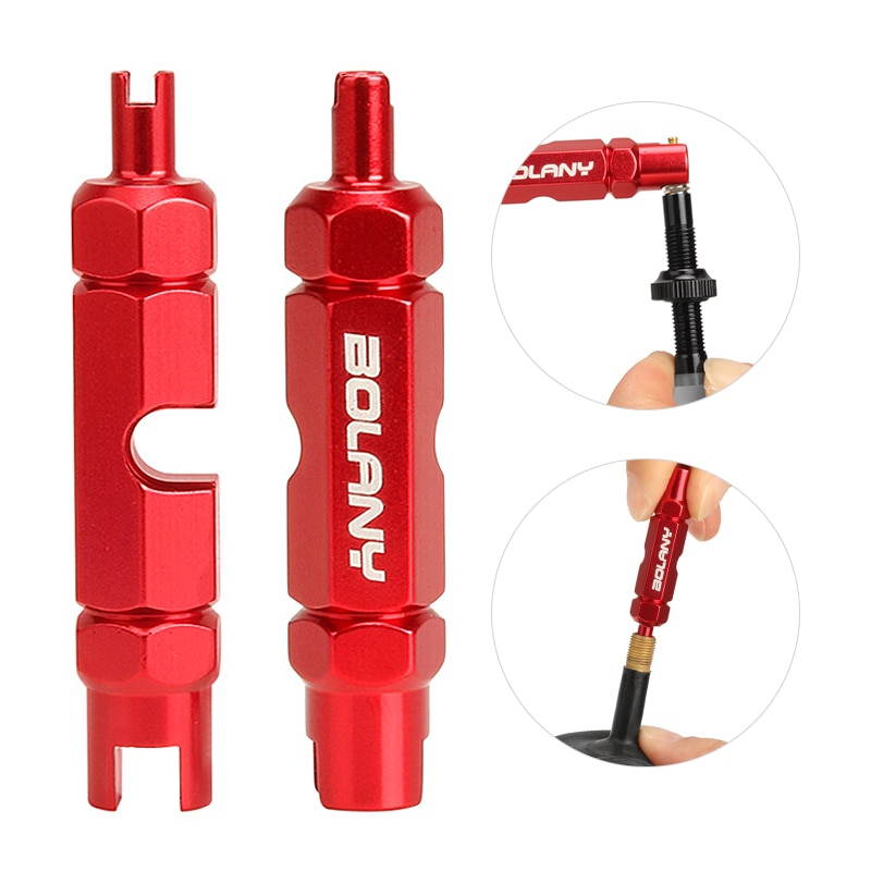 Bicycle Multifunctional Valve Tool Road Bike Aluminum Alloy Schrader/Presta AV/FV Nozzles Tube Core Wrench Removal Tool