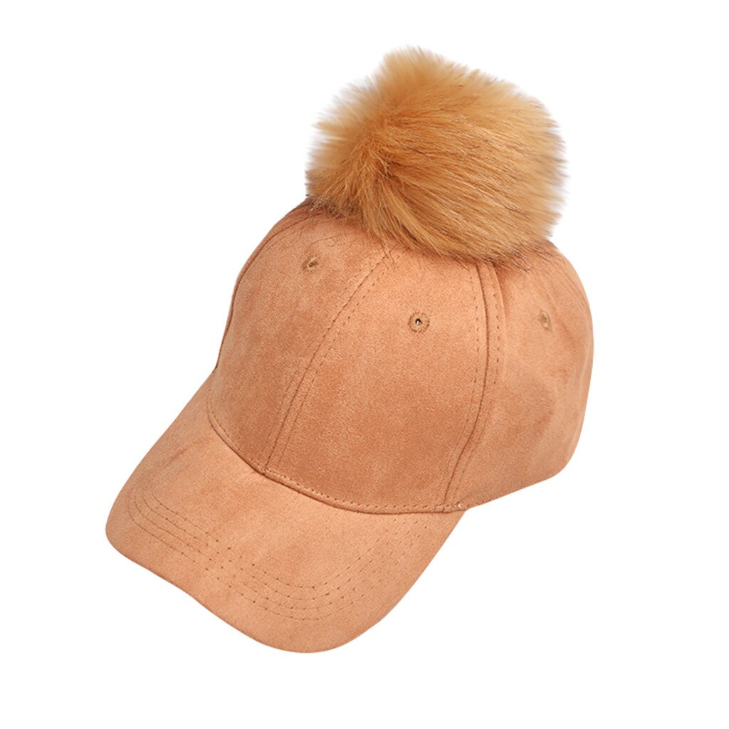 Casquette de Baseball unisexe d'hiver | Chapeau pour hommes et femmes, chapeau avec boucle en fausse fourrure mignonne, Streetwear Gorra Hombre: F