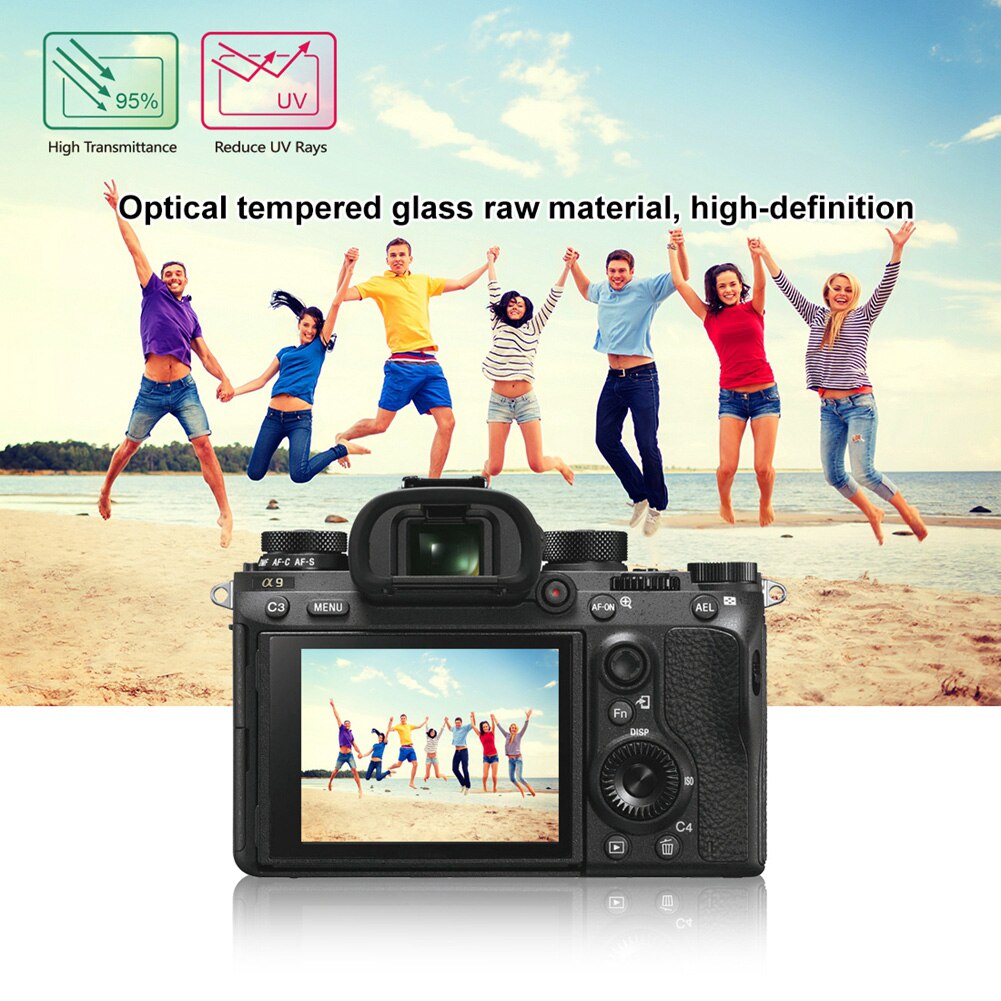 Puluz 9h herdet glass lcd-skjermbeskytterfilm egnet til sony ilce -9 a9 a6000/a6300 rx100/a7 m 2/a7r/a7 r 2 kameraskjerm