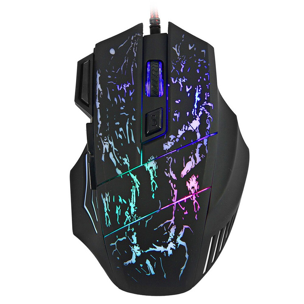 Computer Mouse Gamer Ergonomic Gaming Mouse USB Wired Game Mause 5500 DPI Silent Mice With LED Backlight 6/7 ButtonFor PC Laptop: 7 key color