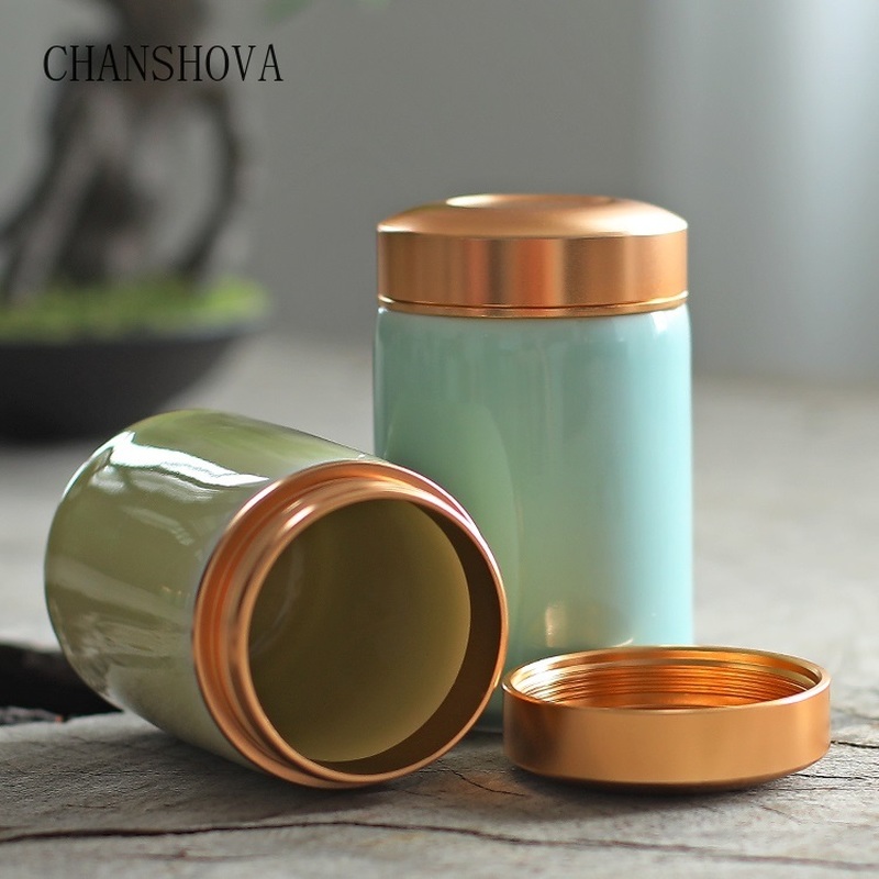 CHANSHOVA einfarbig Kleine und große Porzellan Tee Caddie kanister Versiegelt keramik glas Chinesischen Tee lagerung Kasten Container H293