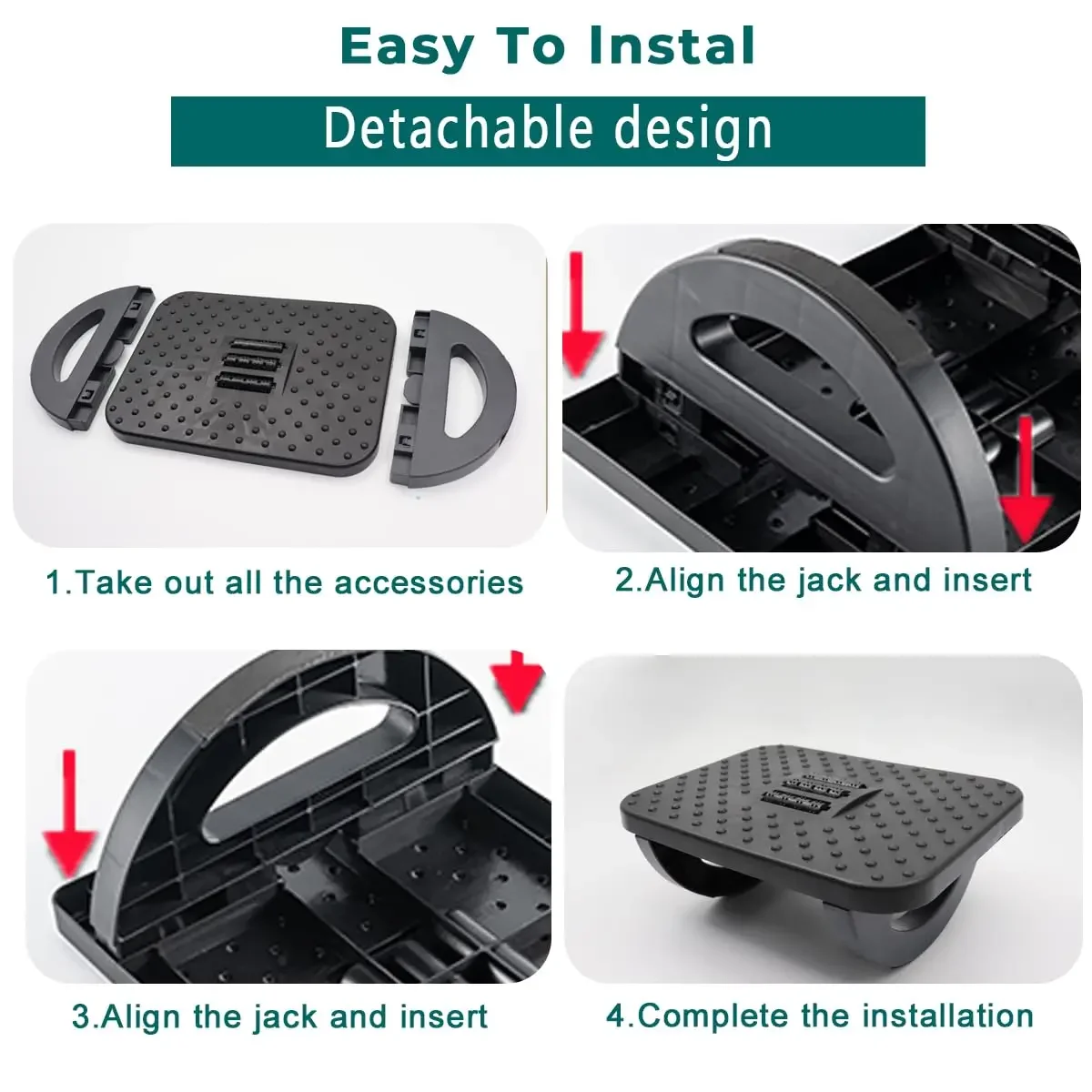 Sgabello per piedi da massaggio sotto la scrivania per poggiapiedi da lavoro per ufficio domestico Poggiapiedi ergonomico con rulli massaggianti