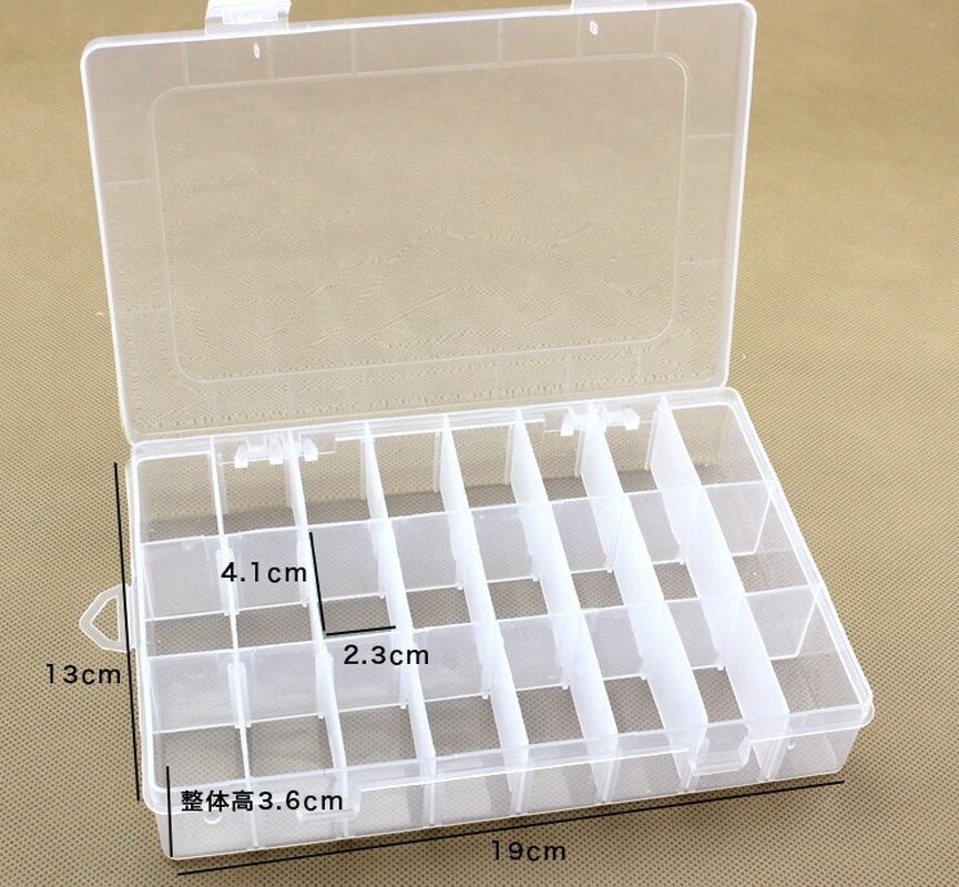 24 Compartment Storage Box Practical Adjustable Plastic Case for Stationery Washi Tape Display Organizer