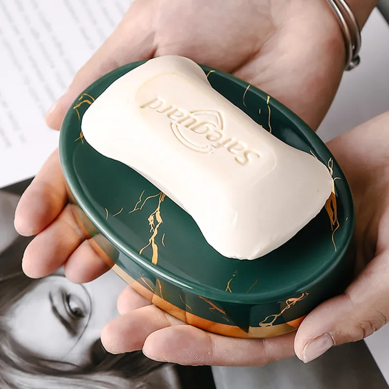 Marmor Streifen Keramik Badezimmer Seifenschale Restaurant Hotel Seifenaufbewahrungsartikel Toilettendekorationen Haushaltsseifenkiste