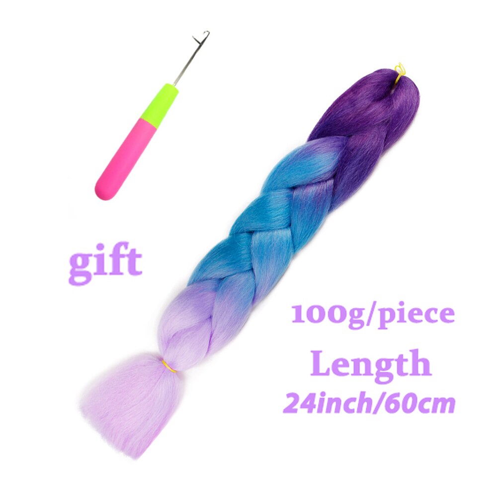 Long 24 inches Jumbo Braid Hair Ombre Braiding Hair 100 grams Synthetic Hair Extensions Jumbo Braids Hair for Women Dressing: M60