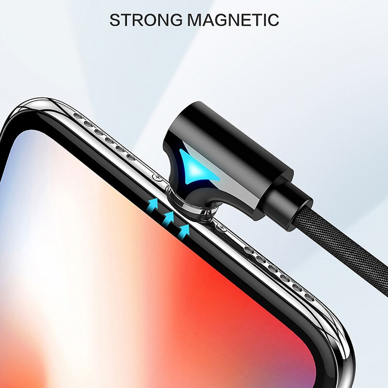 Light emitting Apple charging cable 1 meter elbow type-C Android magnetic data cable