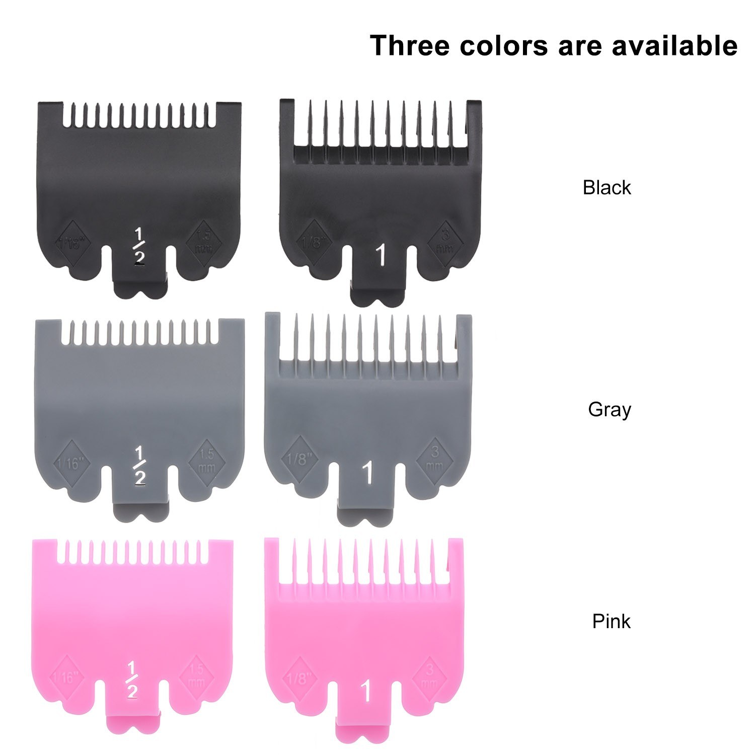 Conjunto de Peine de guía de corte, herramienta de peluquería de 1,5mm y 3mm, conjunto de Peine de límite colorido, Compatible con cortadora de pelo eléctrica WAHL, Uds.