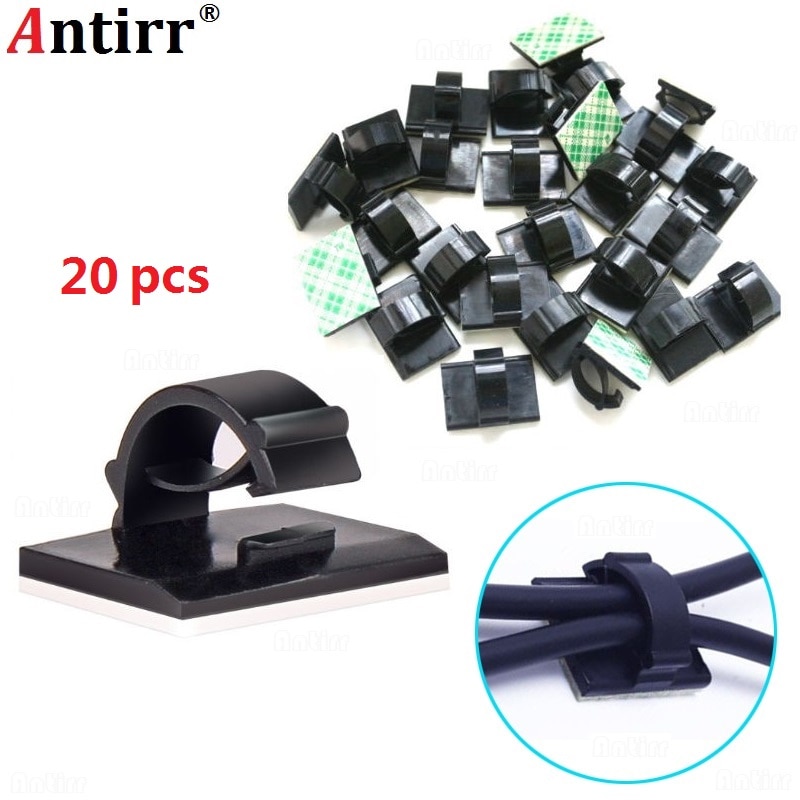 20 piezas-organizador de sujetadores para cables de coche, gancho de carga de Cable, Clip de Cable, soporte de sujeción de pared, gestión