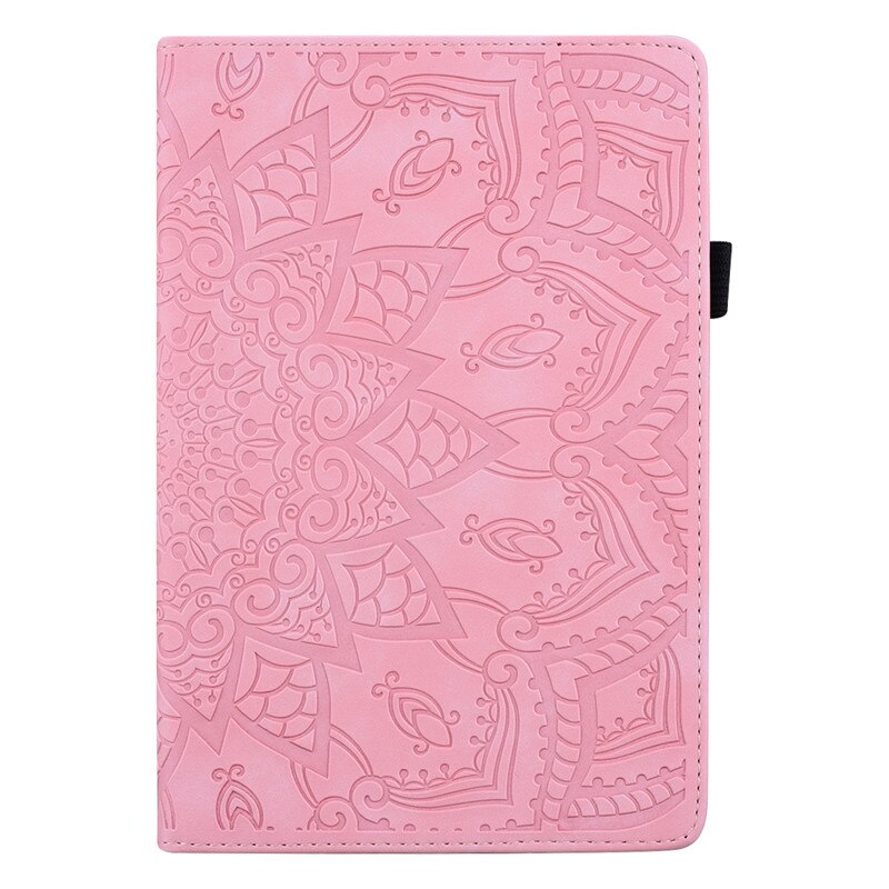 Tablet Bloem 3D Emboss Pu Leather Cover Voor Lenovo Tab M10 Case Funda 10.1 "TB-X505F TB-X505L TB-X505X TB-X605L TB-X605F: Pink