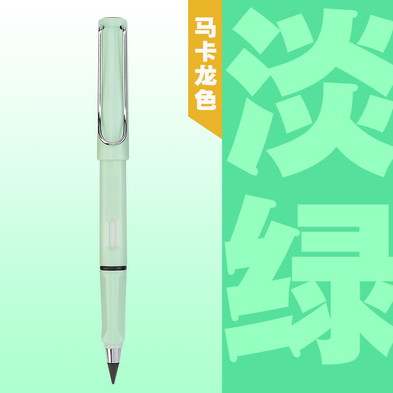 Office Everlasting Pencil Reusable Unlimited Writing Eternal Inkless Pen Painting Replaceable Nib Head No Sharpening Student: light green