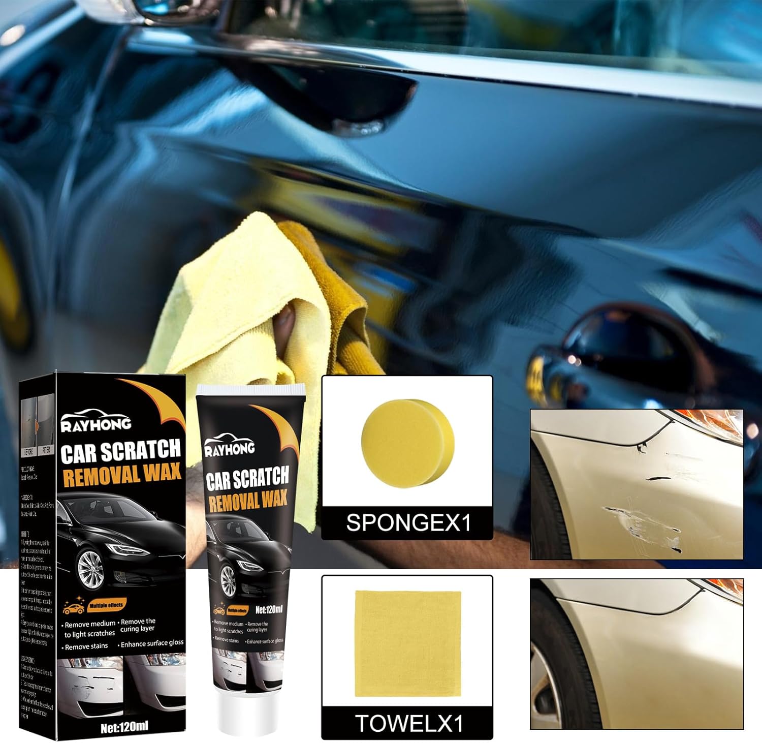 Scratch Repair Wax for Car Scratch Repair Paste Polishing Wax Car Scratch Remover for Kit(1Pack)