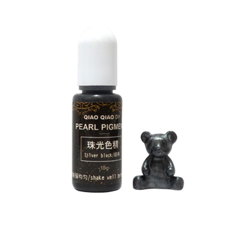 15g/Bottle Pigment Epoxy UV Resin DIY Handmade Art Crafts Coloring Dye Colorant H9: Silver Black