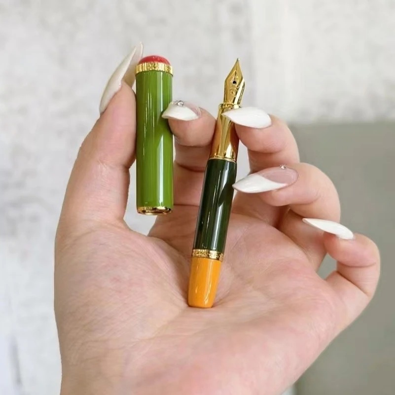 Hoohill Pico kieszeń mini Metalowy Kolorowy Pióro Wieczne Ostrze EF F M stalówka niemowlę czerwony czarny Pióro robić Atramentu Biznesowy Prezent dla Ucznia Artykuły Papiernicze: Lawenda / M