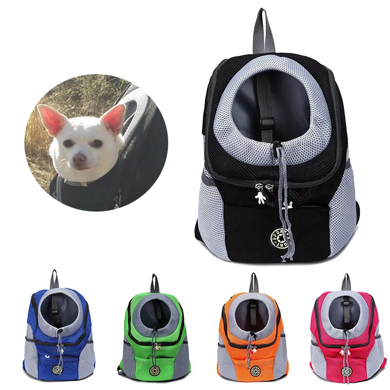 Hond Rugzak Outdoor Pet Dog Cat Carrier Reistas Draagbare Dubbele Schouder Mesh Canvas Tas Ademend Comfortabele Hond Levert