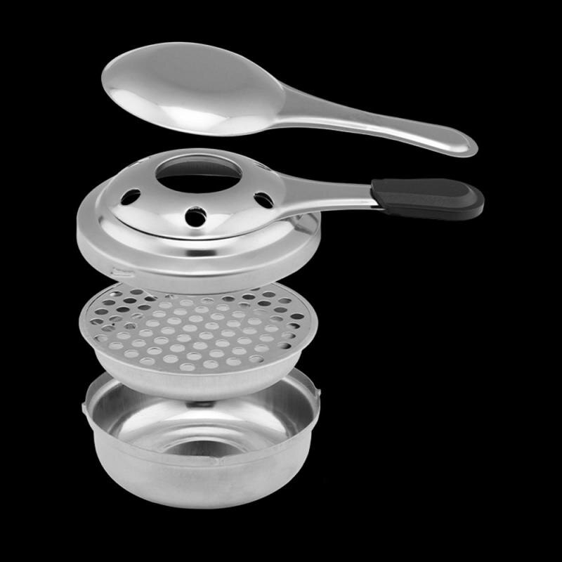 Estufa de Alcohol portátil para Picnic al aire libre, estufa para Camping, senderismo, mochilero, Mini estufa de combustible con mango de acero inoxidable