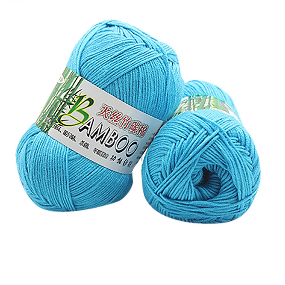 100% bambou coton doux naturel tricot Crochet tricots laine fil 50g pull chapeau tricot coton fil accessoires: F
